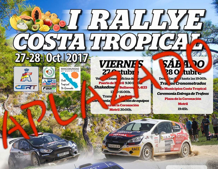 Aplazado el I Rallye Costa Tropical por la ampliacin del riesgo de incendio forestal